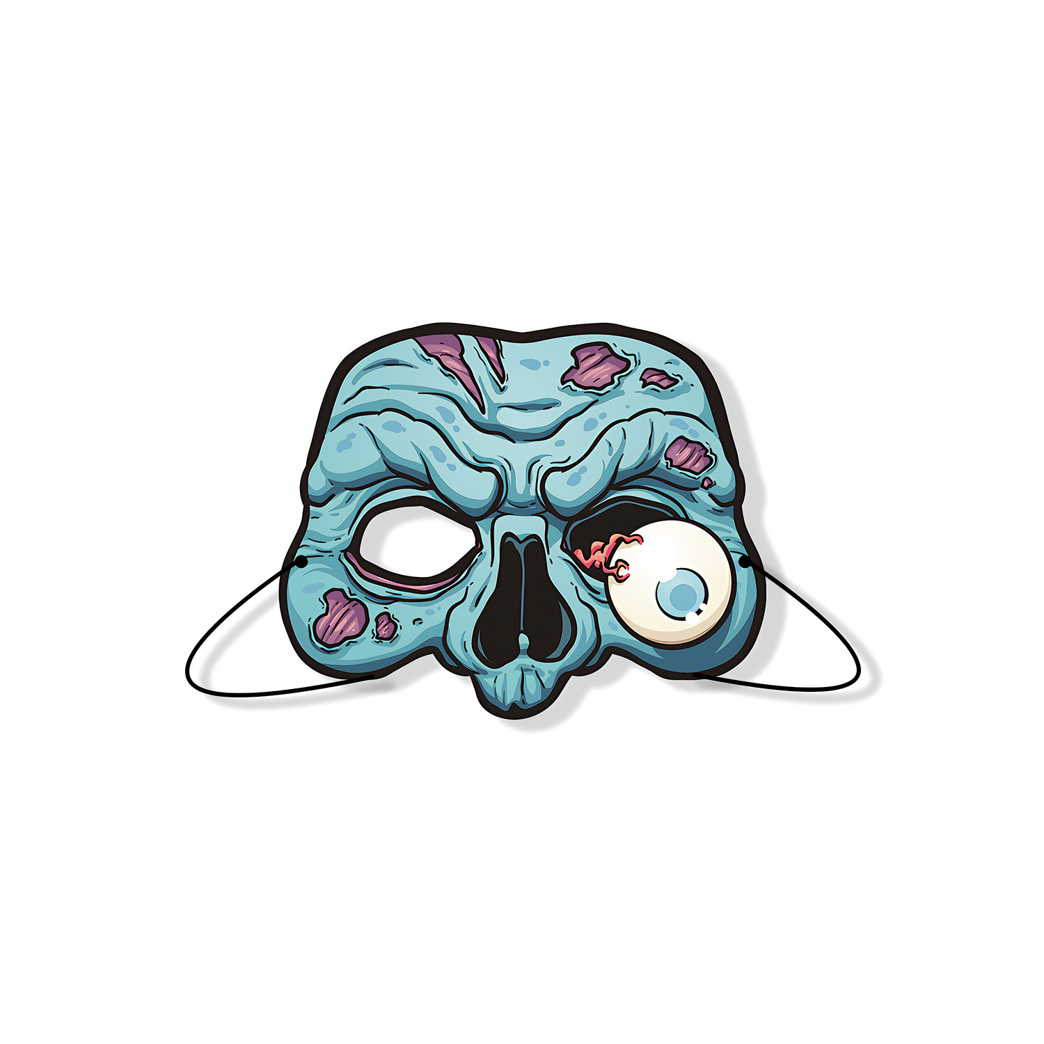 Halloween blanco máscara de cartón kindergarten hecho a mano DIY material creativo dibujos animados niños mascarada apoyos