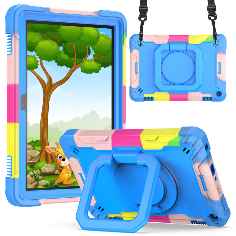 Suitable for Amazon Fire7 Twelfth Generation Protective Case Cartoon Amzfirehd8 Anti-Fall Protective Case Tablet Stand