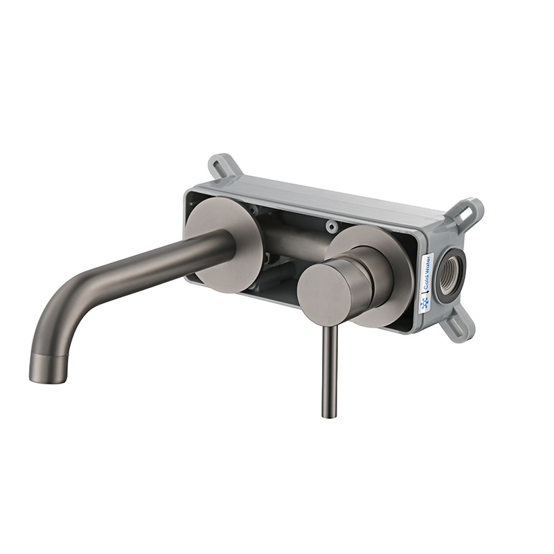 Lavabo redondo con boca fija-pistola gris