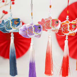 新年春节金丝锦鲤金鱼挂件车载汽车福桶年宵花抱抱桶挂饰配饰批发