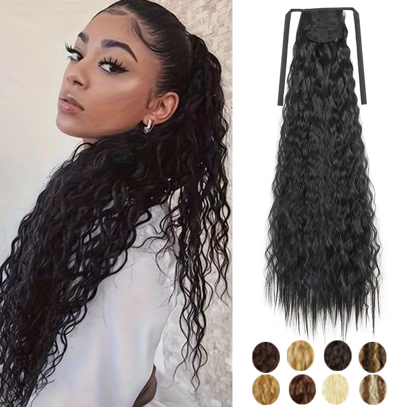 Corn hot ponytail 85cm long strap wig piece ponytail braid wholesale Curly Wavy Ponytail Corn hot ponytail 85cm long strap wig piece ponytail braid wholesale Curly Wavy Ponytail