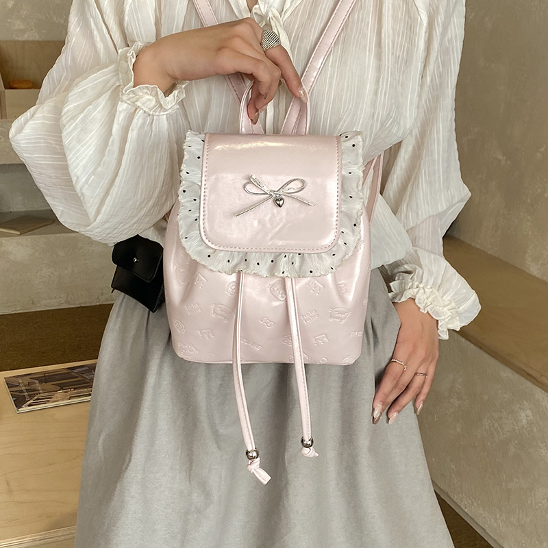 Mochila de encaje extranjero niñas lindas bolsas de arco bebés nuevas mochilas escolares de estilo universitario para niños