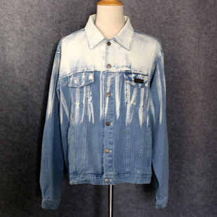 Men's Denim Coat Men's Heavy Craft Washing Water Nostalgic Flower Washing Water