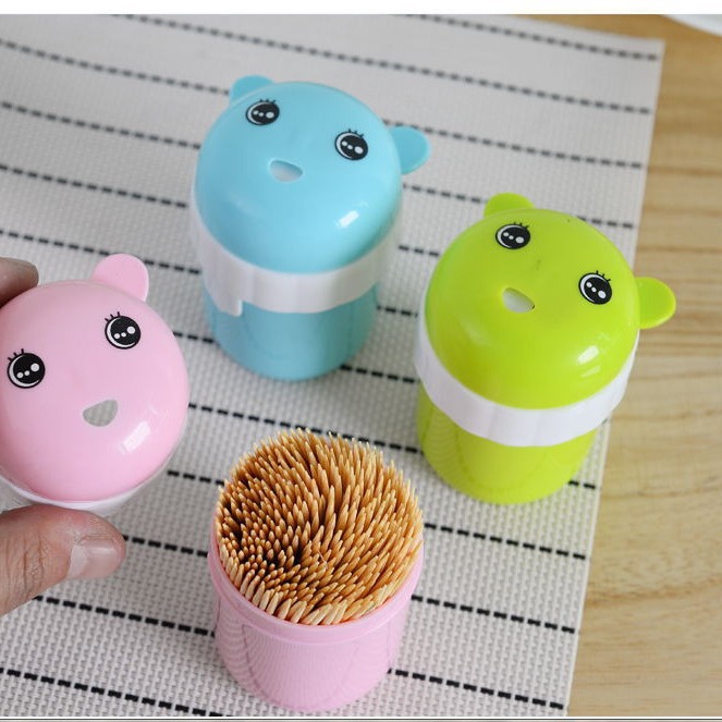 C con 400 palillo de dientes de dibujos animados caja de palillo de dientes titular de palillo de dientes creativo botella simple palillo de dientes caja palillo de dientes tarro