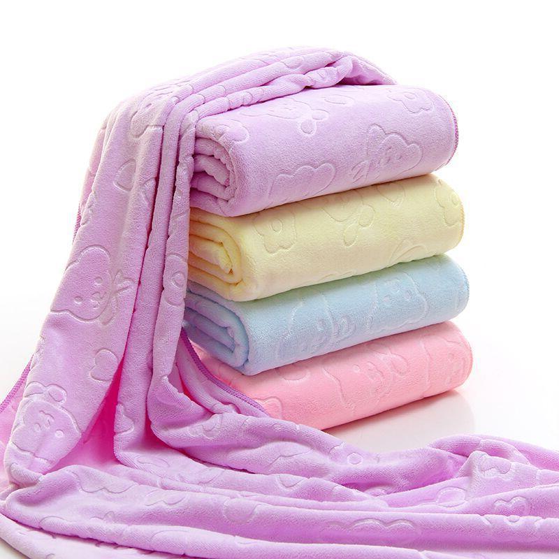 Soft absorbent bath towel for children a...