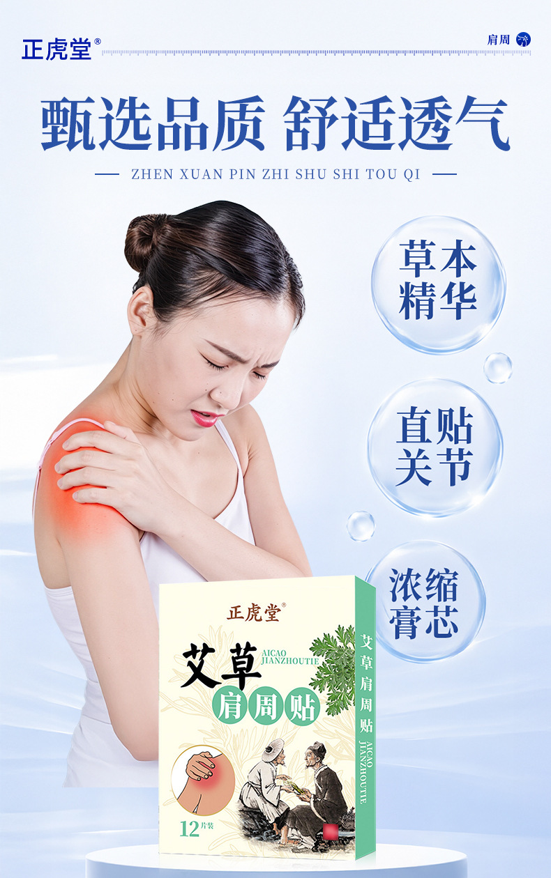 Mugwort Shoulder Patch Herbal Extract 12 Patches per Box External Use specifications