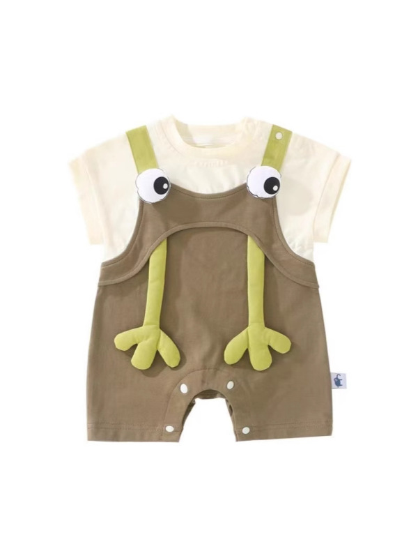 夏の新しい半袖ジャンプスーツ、男の子用の薄いジャンプスーツ、新生児用のベビー服|undefined