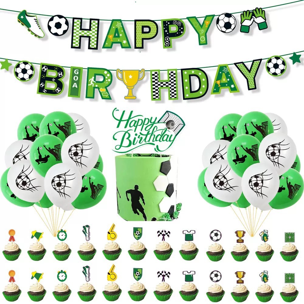 New Football Theme Birthday Flag Party Decoration Supplies World Cup Scene Spiral Football Cake Insert