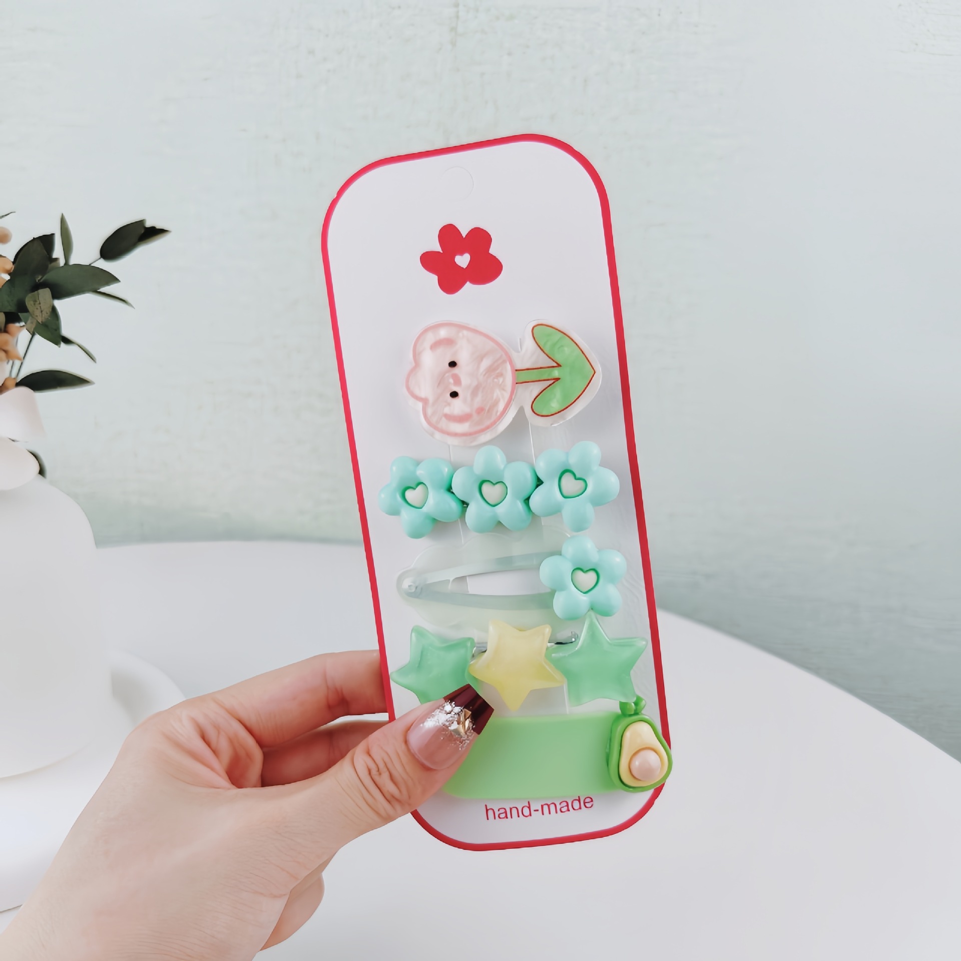 Clipper de cabello para niños acrílico flores tarjeta de cabello de dopamina niñas fresa clipper de cabello para niñas frises clipbb chaqueta