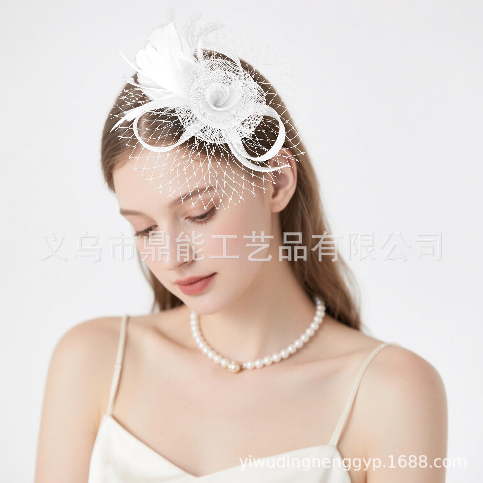 Amazon's New European and American Headwear Bridal Feather Headband Banquet Ball Horse Racing Festival Small Headband Headwear