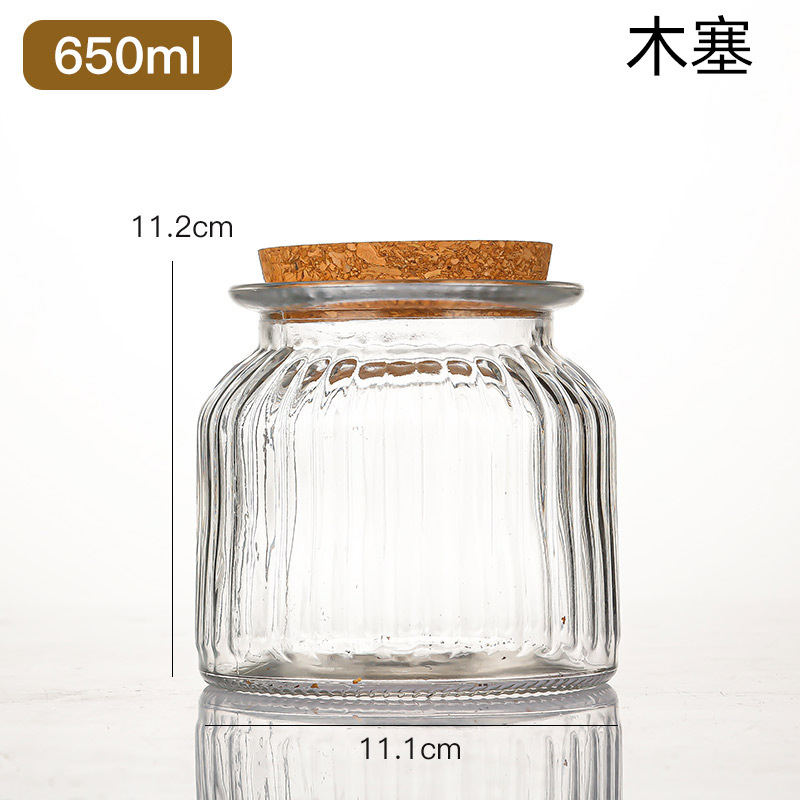 复古糖果罐竹盖杂粮零食收纳罐家用透明玻璃密封茶叶罐储物罐批发|undefined