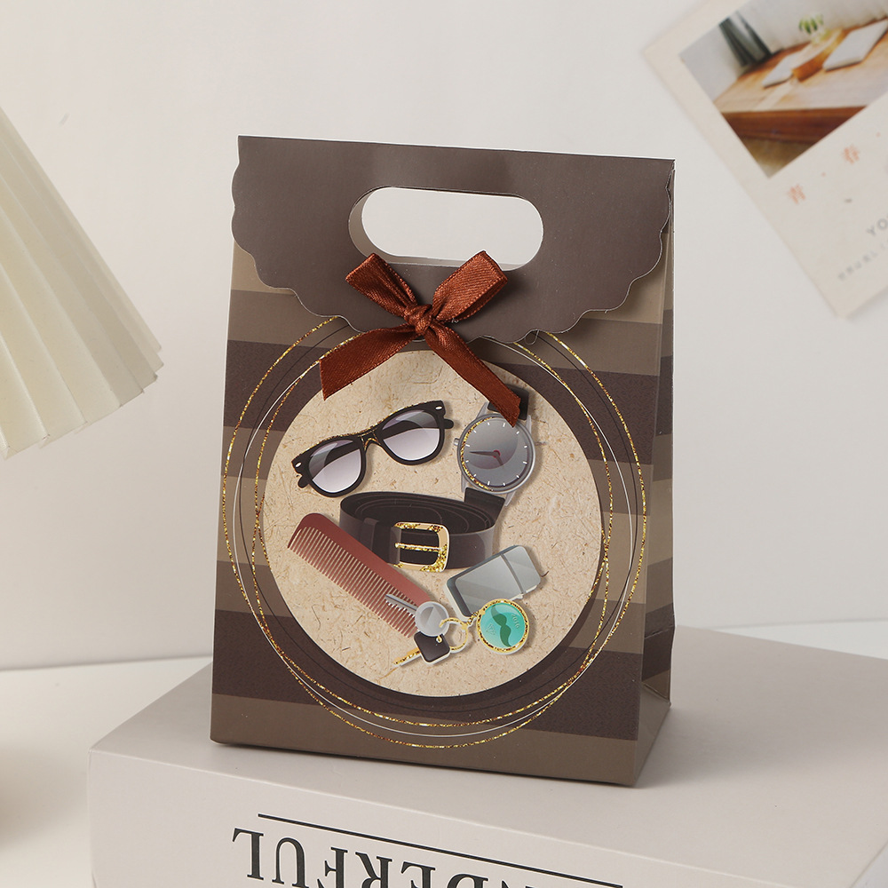 Bolsas de regalo temáticas para hombres bolsas de papel de mano para el Día del Padre bolsas de regalo para niños bolsas de dulces de cumpleaños al por mayor