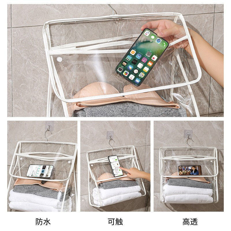 寮のバスバッグ、浴室の防水吊り下げバッグ、浴室の清潔な衣類、携帯電話の衣類収納バッグ|undefined