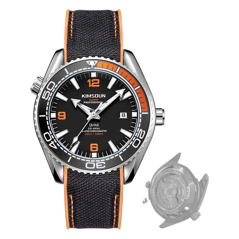 Falso reloj mecánico de caballito de mar Calendario de cinta de moda para hombre luminoso hueco transparente reloj de cuarzo al por mayor reloj de hombre