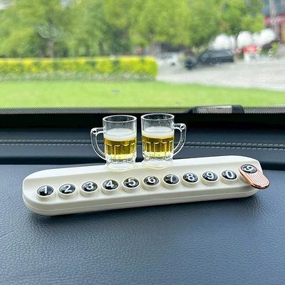 Beer Glass Temporary Parking Number Plate Creative Stylish Hidden Car Moving Phone Plate Aromatherapy Car Interior Decoration Ornaments (Nömrəli dayanma kartı) - 2-beer-glasses-white-free-aromatherapy