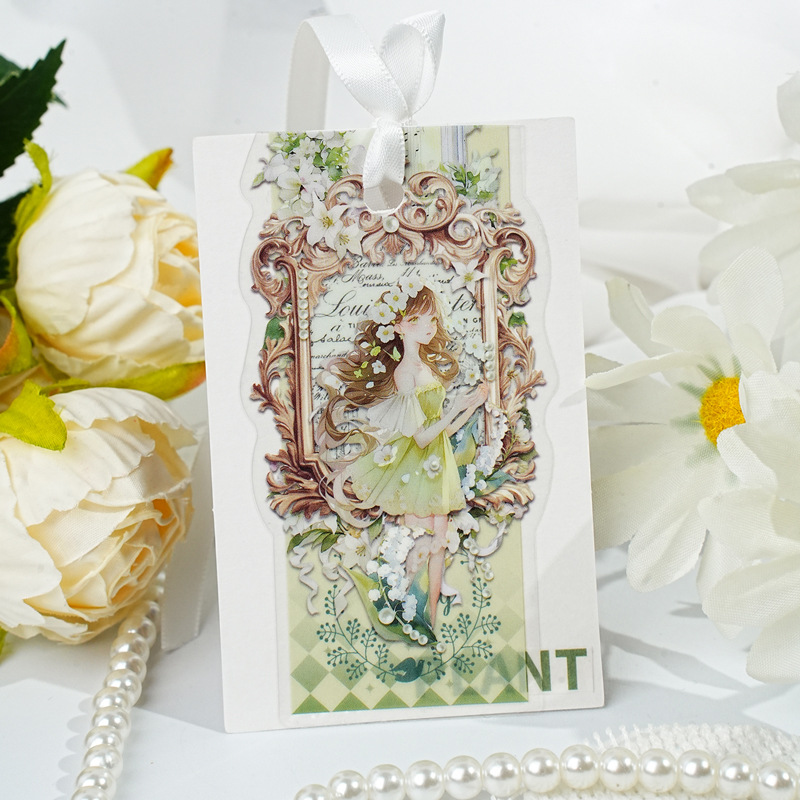 Paquete de pegatinas de pájaros italianos Garden Oda a las flores Anime Material de cuenta de mano Base Adhesivo decorativo Pet Paquete de pegatinas de película de corte