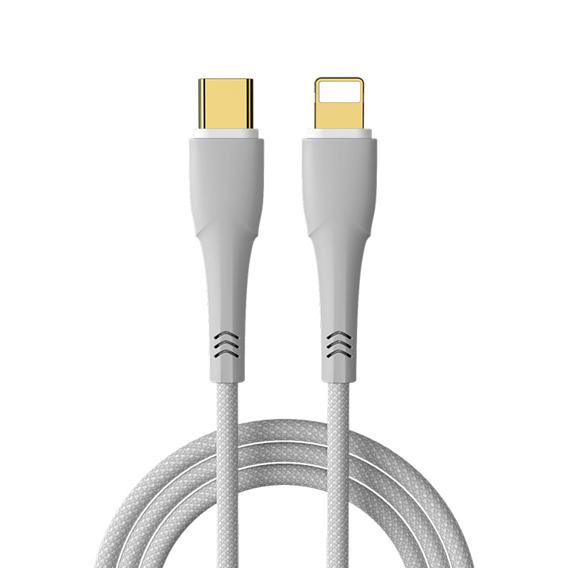 Apple pd20W Fast charging data line apply iphone mobile phone type-c turn lighting Braided charging wire