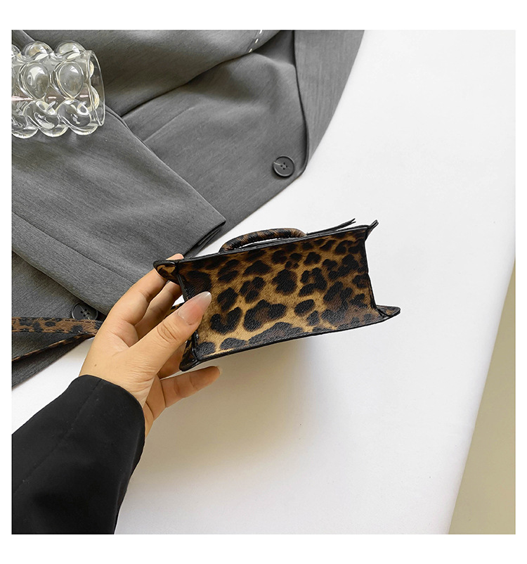 Small niche leopard print design 2024 new handheld casual western-style personalized crossbody small square bag_voghion.com