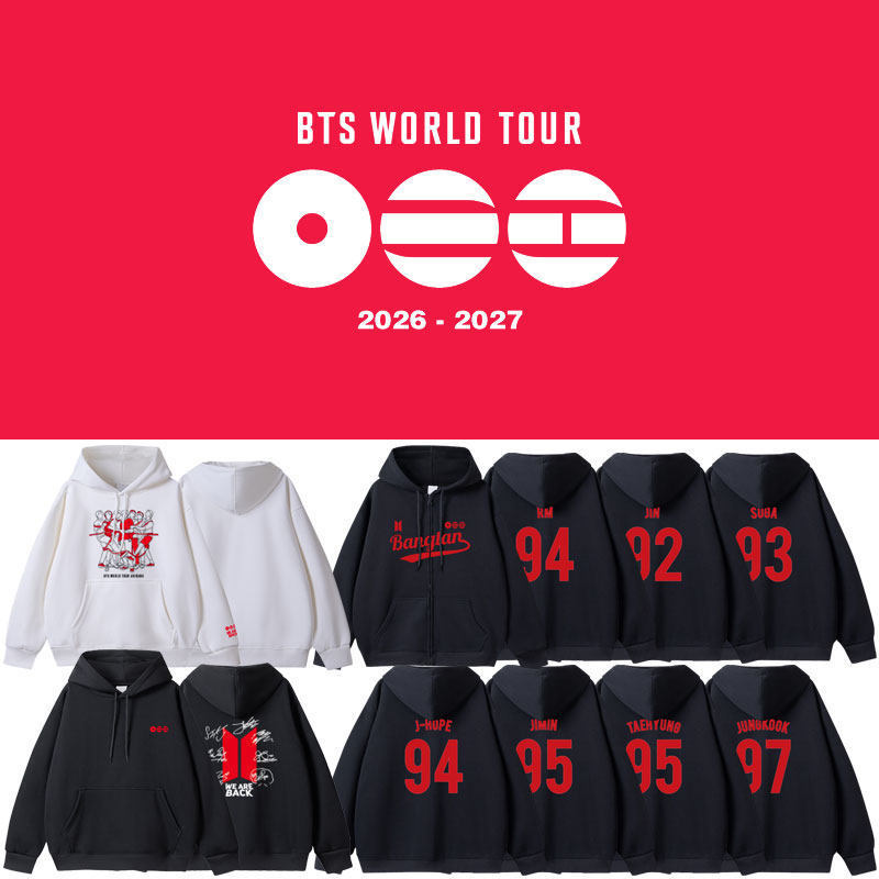 Bts 2026-2027 World Tour Arirang Merchandise Same Style Sweatshirt Zip-Up Jacket Bts 2026-2027 World Tour Arirang Merchandise Same Style Sweatshirt Zip-Up Jacket