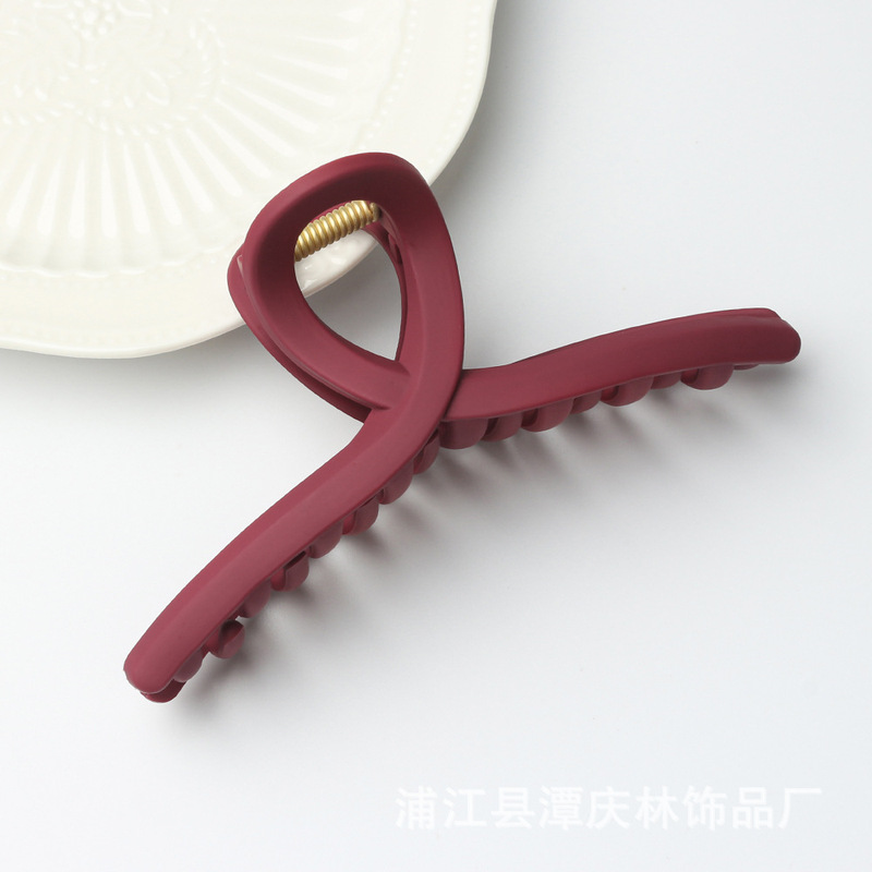 TCB硅胶抓夹高级感盘发后脑勺轻便纯色鲨鱼发夹简约橡皮质感头饰|undefined