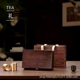 复古普洱茶白茶茶饼礼盒翻盖厂家空茶叶包装盒礼盒木质茶叶盒