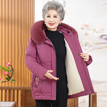 中老年人冬装女棉衣奶奶加绒加厚棉袄外套妈妈老太太防寒羽绒棉服