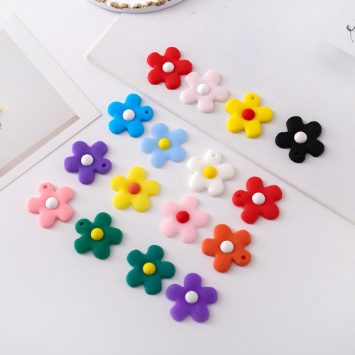 Cute flower PVC soft patch DIY keychain pendant accessories children's hairpin hair ring bookmark patch material