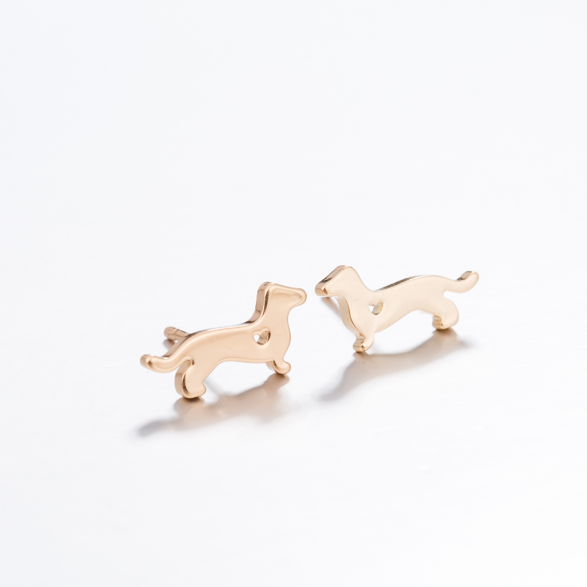 Fashion Dog Stainless Steel Earrings Ear Studs Plating No Inlaid Stainless Steel Earrings