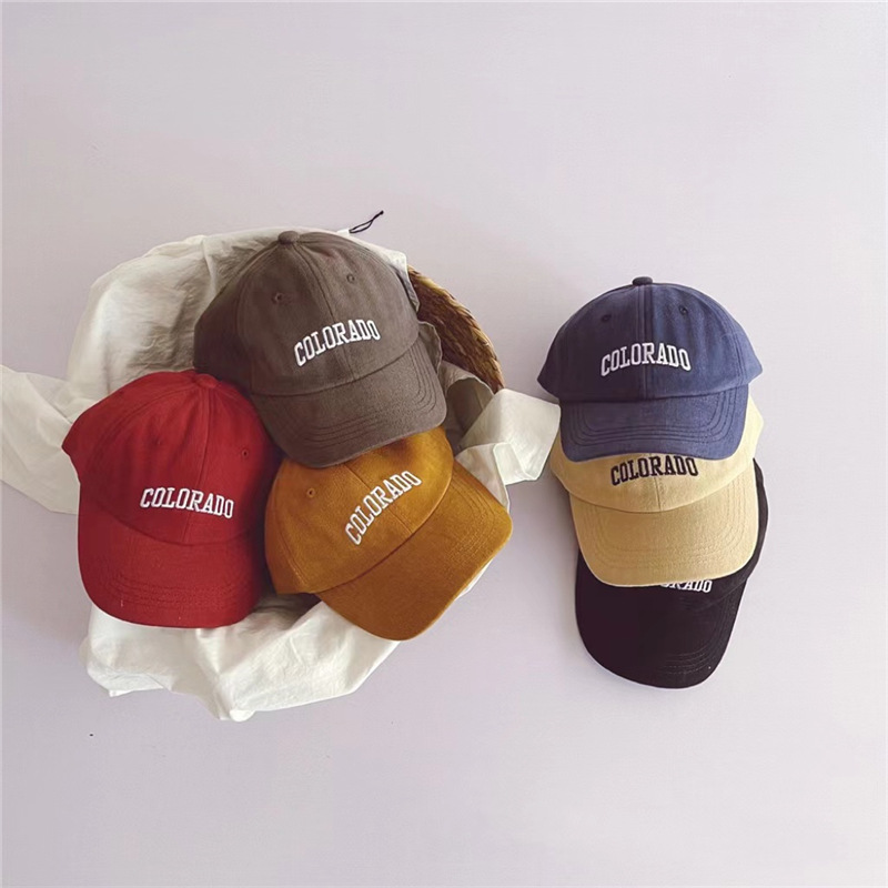 Internet celebridad estilo simple niños enarbolado tapa moda suave superior niños y niñas forma cóncava estilo coreano hip hop gorra de béisbol