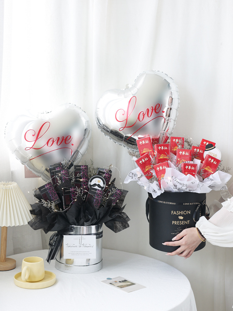 彩票花抱抱桶创意花束花艺包装刮刮卡香烟爸爸送男朋友惊喜送女友