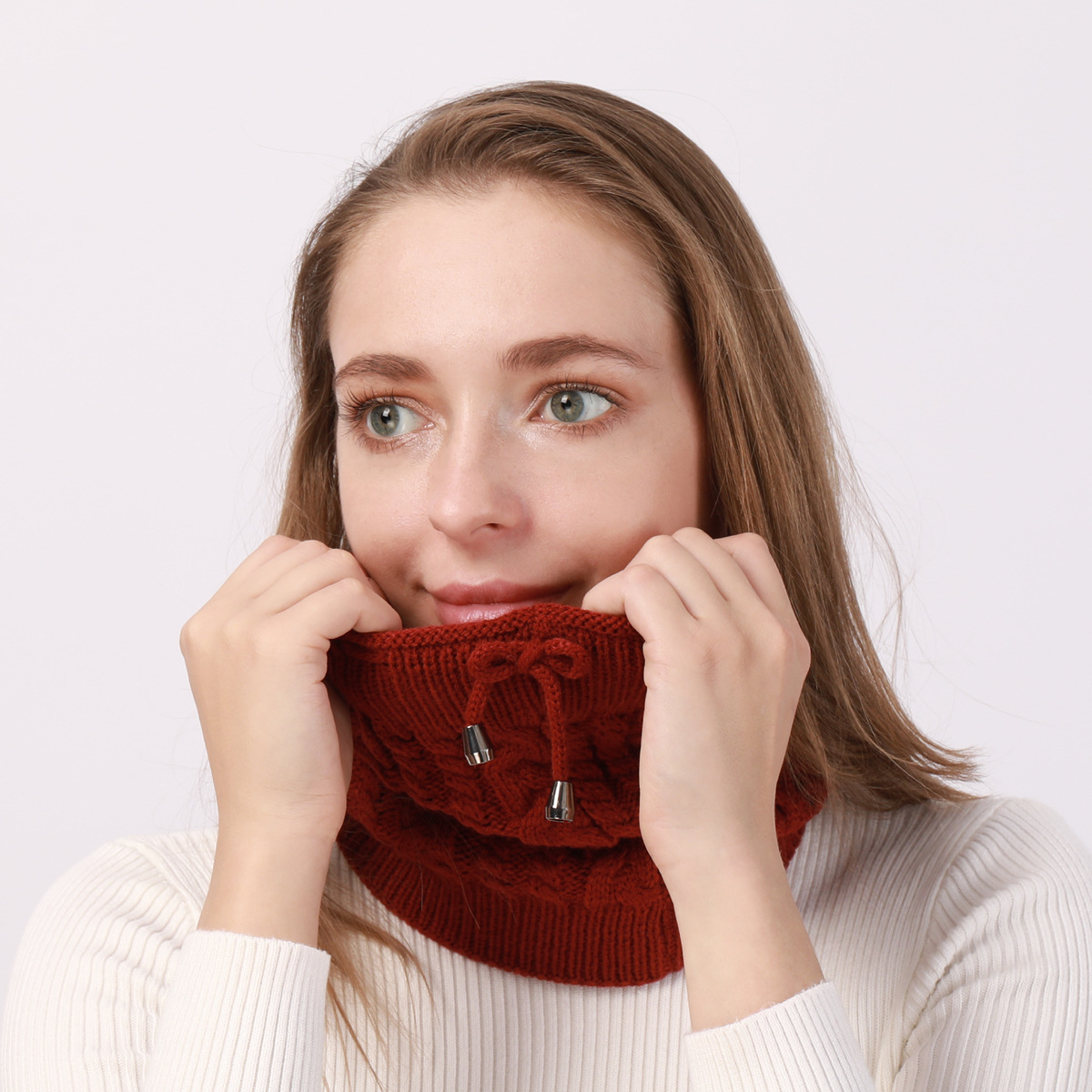 Damen Strickmütze Und Nackenwärmer Set Für Den Winter_voghion.com