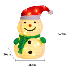 クリスマス折りたたみ式シーン小道具飾り雪だるま人形装飾ライトクリスマスデコレーション発光装飾