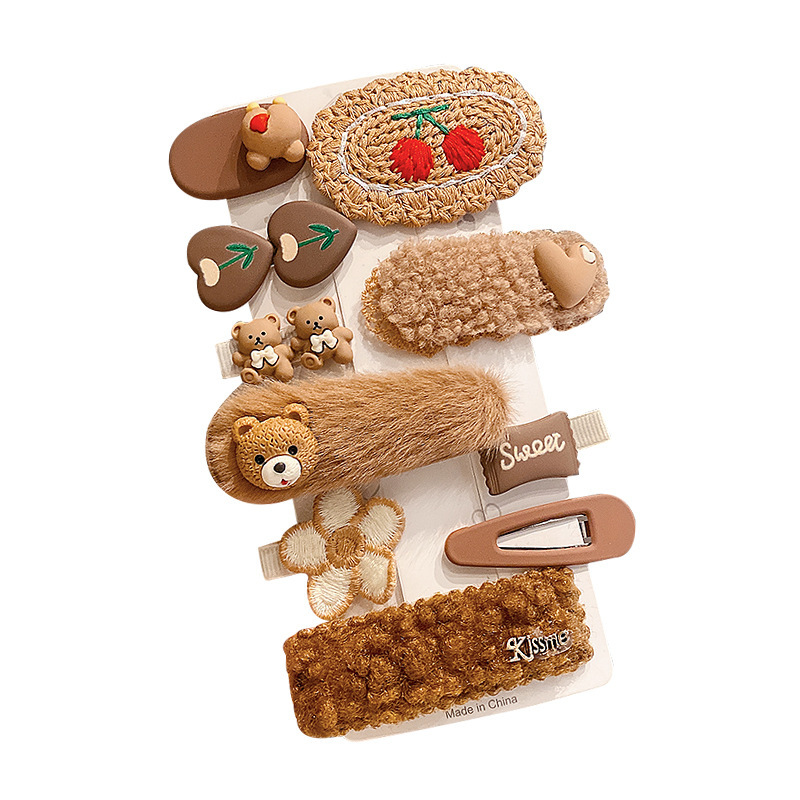 Celebridades de Internet 2022 nueva horquilla de felpa lateral femenina clip tocado flequillo lindo clip lateral japonés clip lateral