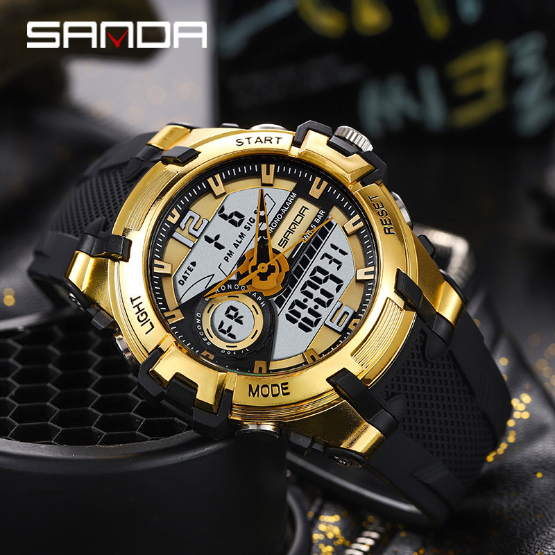 Waterproof capacious sports neon digital watch
