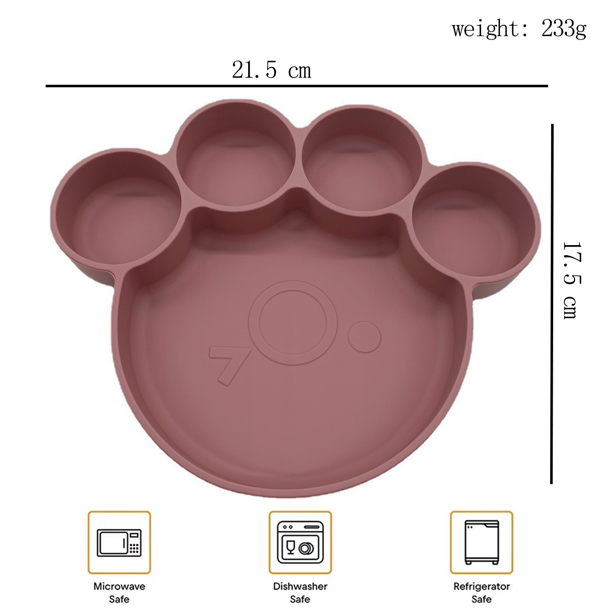 1718-3新品动物熊脚掌形硅胶餐盘