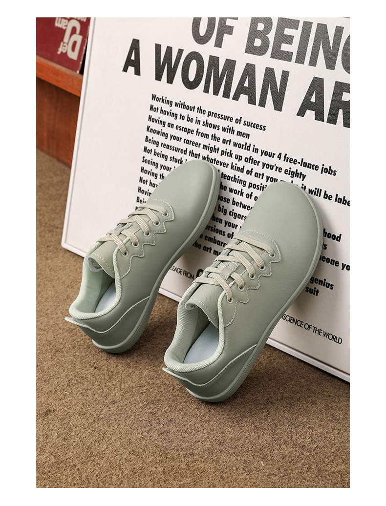 Unisex Barefoot Shoes Wide Toe Lightweight Soft Leather Trainers_voghion.com