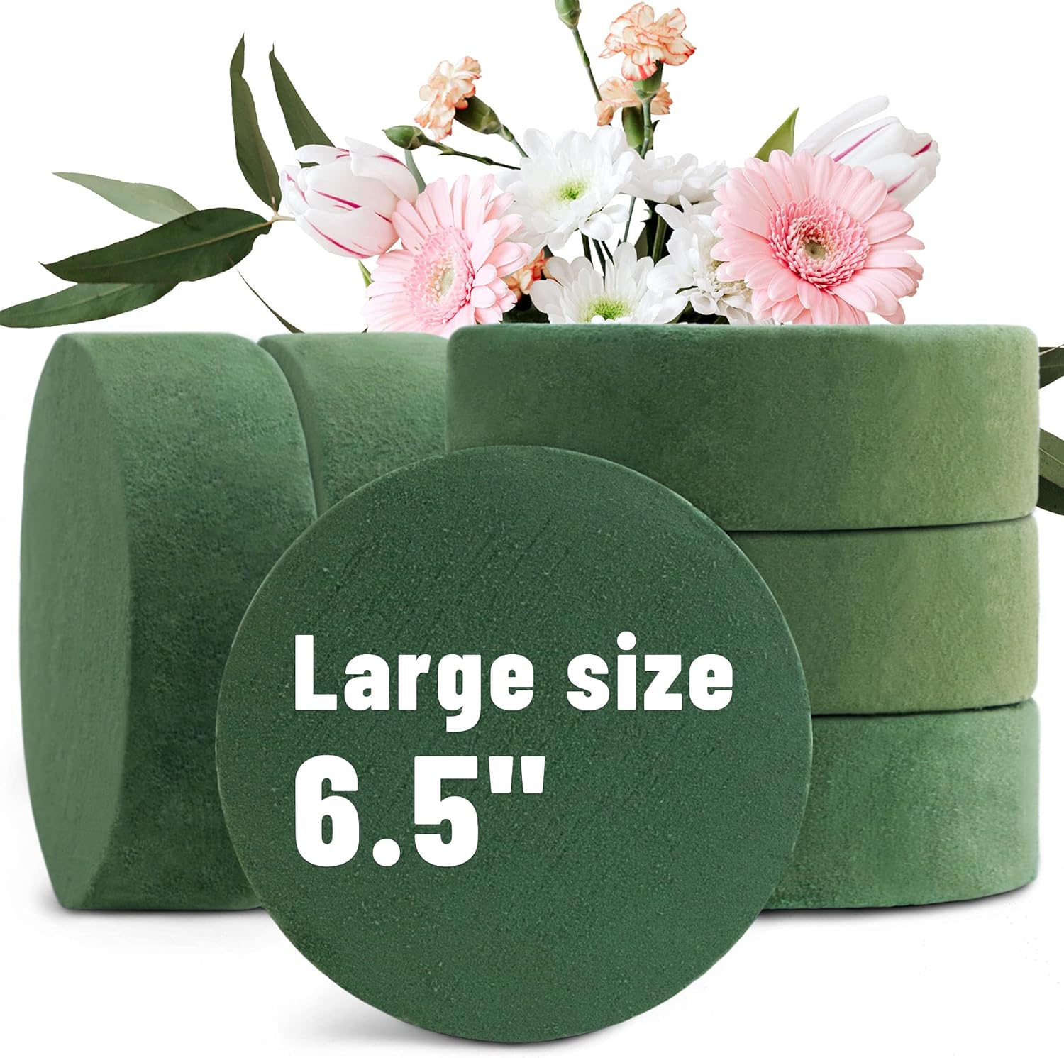 6,5 pulgadas bloques de barro de flores redondas para decoración floral de boda barro de flores redondo de alta densidad material de arreglo floral