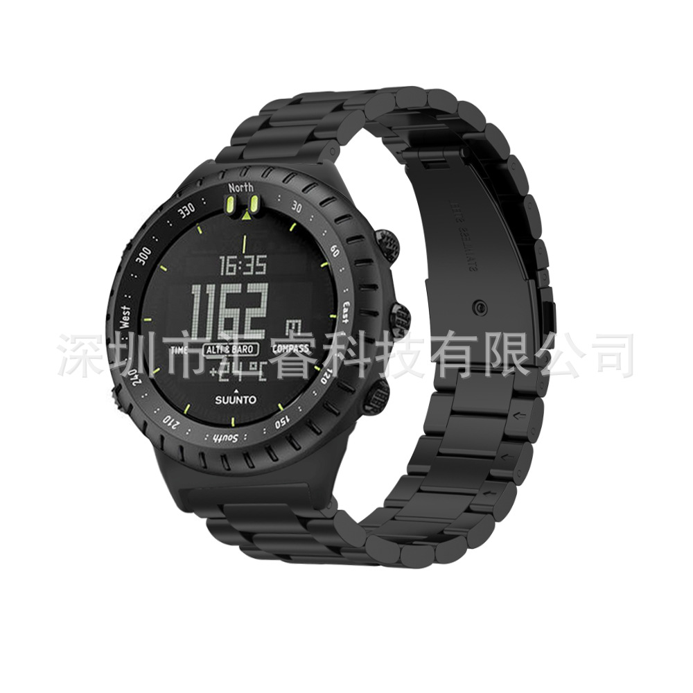 Suitable for songtuo CORE SUUNTO CORE double snap button three beads solid stainless steel strap