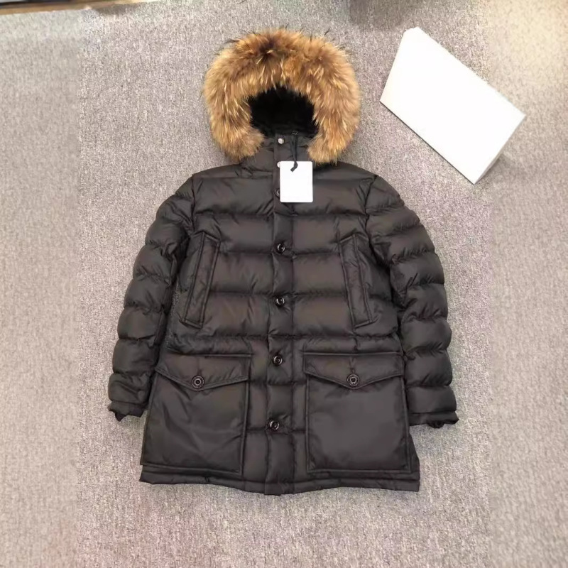 Winter m Mengjia Classic Men's Mid-Length Hooded Fur Collar down Jacket Clunyl Windproof Warm Coat Large Size Winter m Mengjia Classic Men's Mid-Length Hooded Fur Collar down Jacket Clunyl Windproof Warm Coat Large Size
