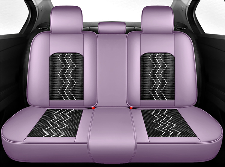Ice Silk Car Seat Cushion, Light Luxury Full-Cover Nappa Leather Car Seat Cushion, New Model for All Seasons, Five-Seater Universal Car Cushion Cover Wholesale