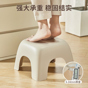 Plastic Small Stool Low Stool Plastic Children's Small Chair Thickened Solid Color Non-Slip Household Footstool Living Room Foot Stool