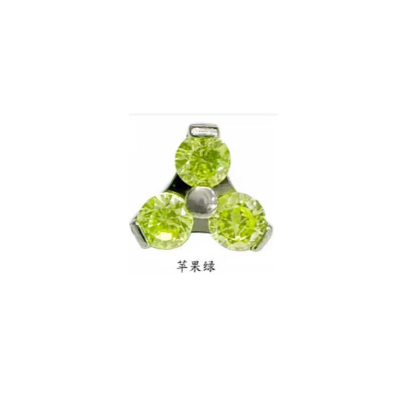F136 Titanium Alloy Clover Zircon Earrings G23 Titanium New Multi-Color Ear Hole Maintenance Earrings Jewelry Head detail image 13