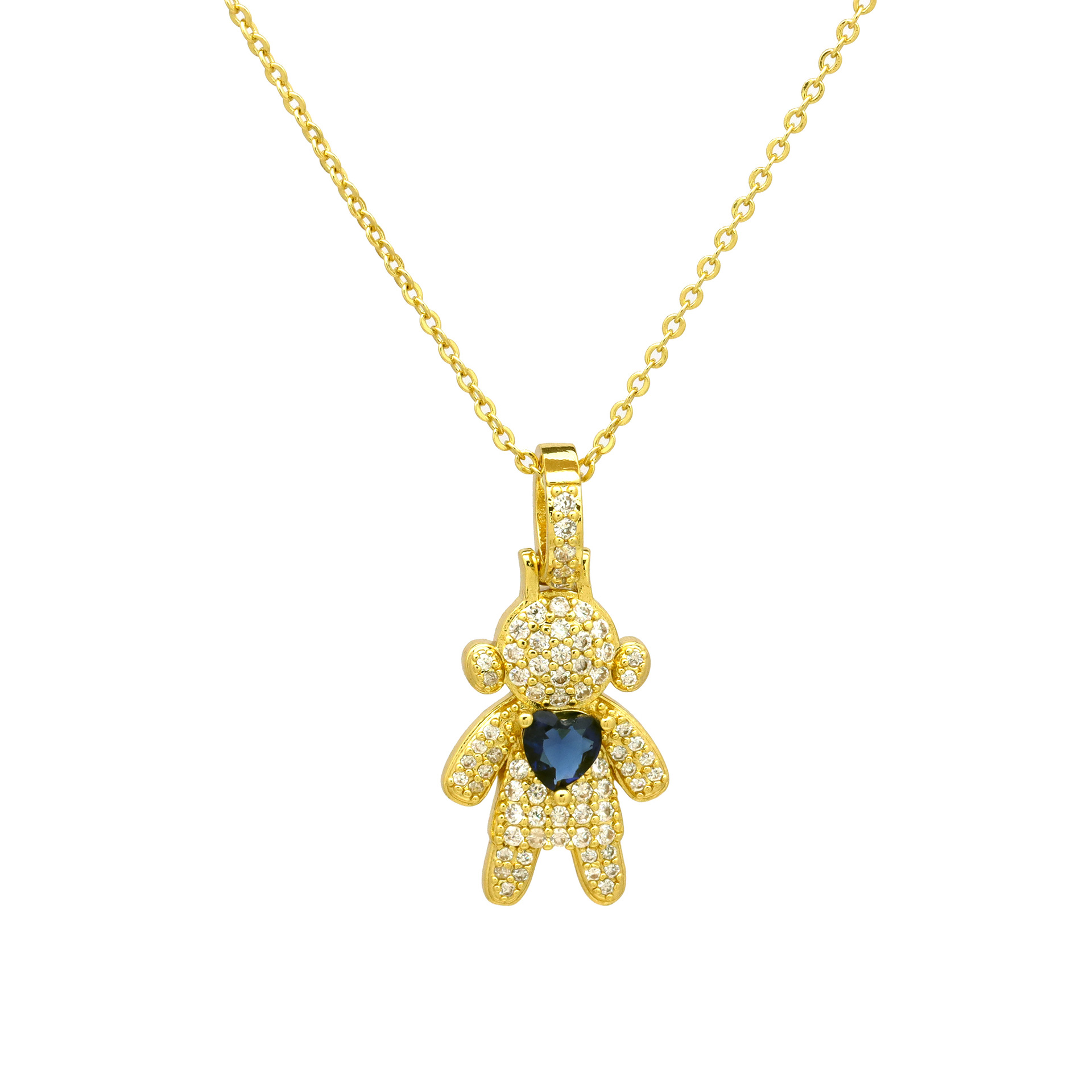 1 Piece Quantity Copper Inlay Heart Shape Zircon Pendant Necklace