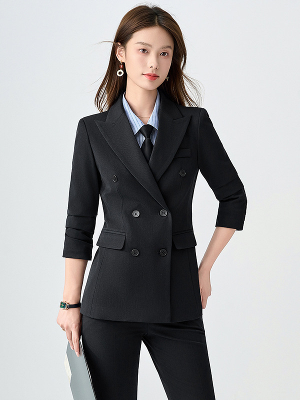 西装外套女士职业套装秋冬季新款高端工作服酒店前台西服工装|undefined