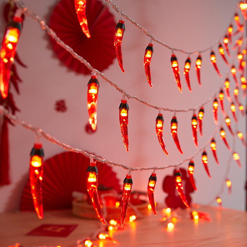 Cross-Border Led Pepper Light String Home Courtyard Indoor and Outdoor Universal Christmas Atmosphere Light Outdoor Solar Arrangement Cross-Border Led Pepper Light String Home Courtyard Indoor and Outdoor Universal Christmas Atmosphere Light Outdoor Solar Arrangement