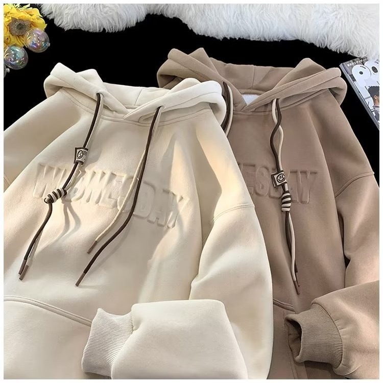 European and American heavyweight sweater men's winter fleece-lined thickened 500g steel seal coat autumn and winter vibe high street hoodie