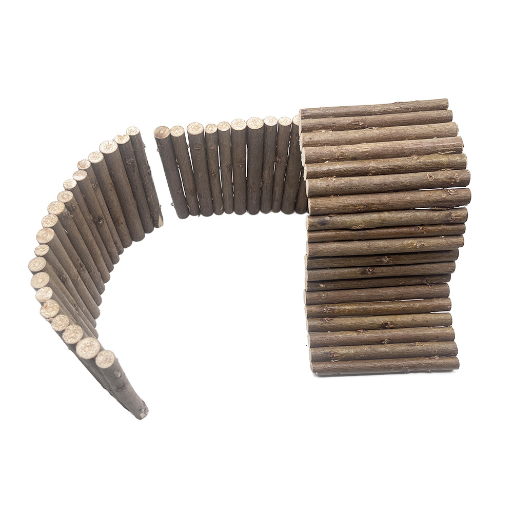 Juguetes de hámster para mascotas Cercas de ramas de sauce natural Escalera para subir Juguetes de madera maciza para moler dientes pequeños Juguetes de paisajismo para aliviar el aburrimiento