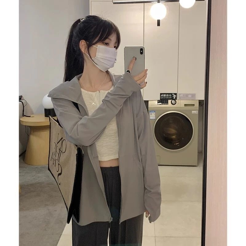冰丝防晒衣女2025新款夏季薄款透气防晒服防紫外线连帽外套皮肤衣|undefined