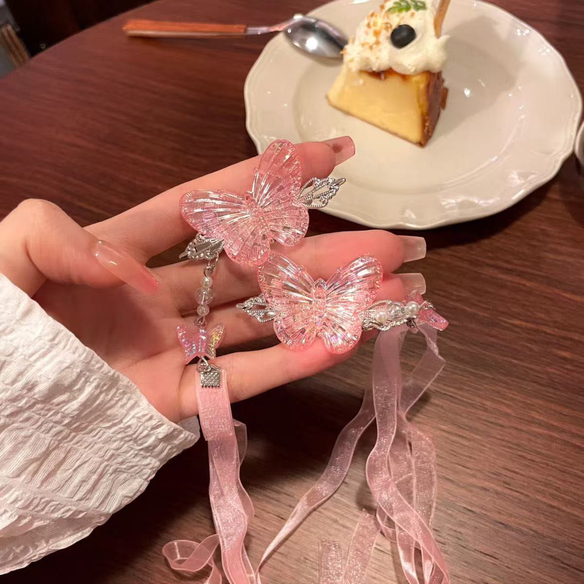 Dulce chica techo ~ Cinta dulce, lazo, cinta, horquilla, cabello trenzado, pinza de pico de pato, accesorios para el cabello, horquilla, puesto de un yuan