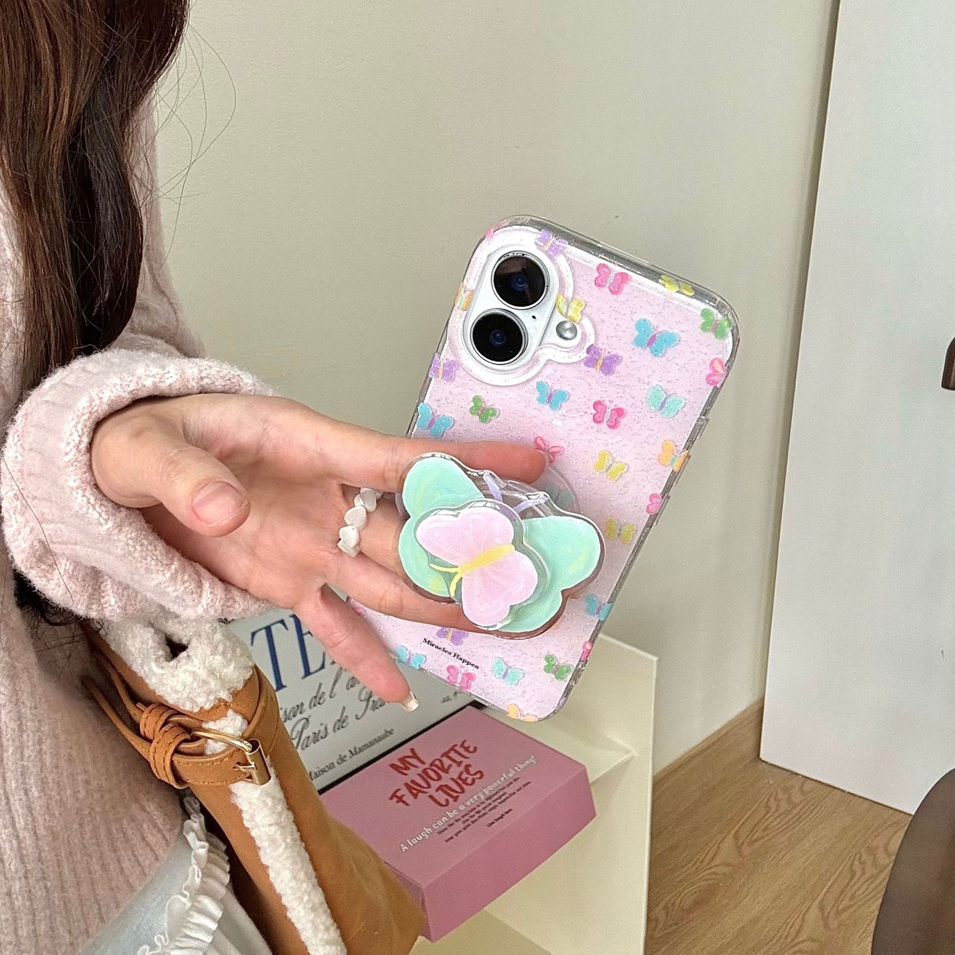 Dopamina color mariposa para iPhone16 funda para teléfono móvil 15ProMax Apple 14/13 nicho 16PM nuevo